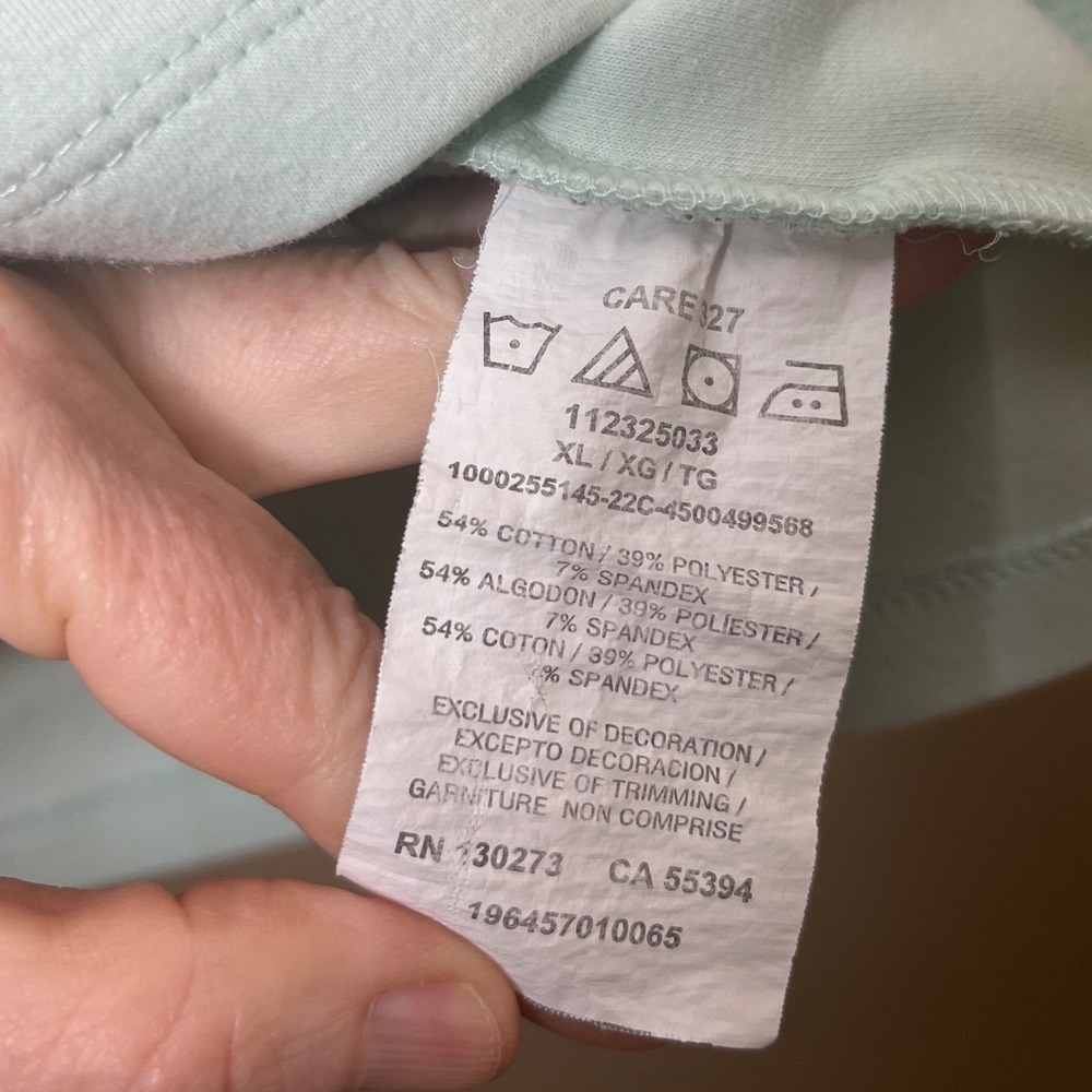 Lee Mint Green Cropped Sweatshirt Boxy Short Sleeve Crewneck Pastel Retro XL - Picture 6 of 9
